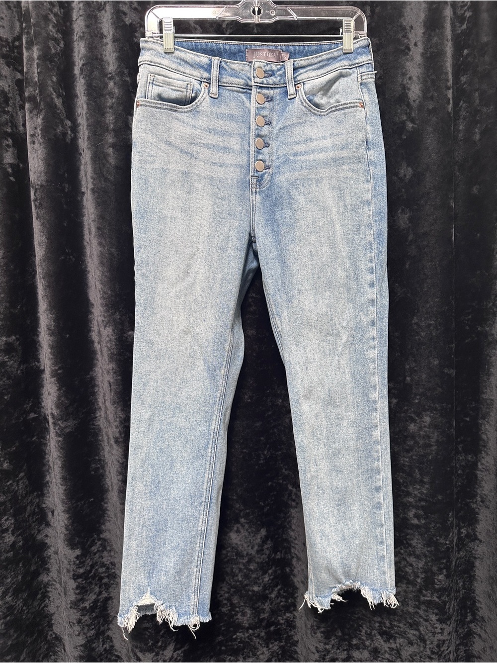 Just USA Light Blue High-Rise Button-Fly Jeans